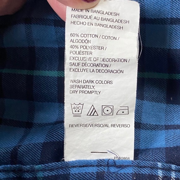 IZOD Men's Plaid Button Down Long Sleeve Shirt Blue Navy White Green -‎ XL EUC - Picture 6 of 10